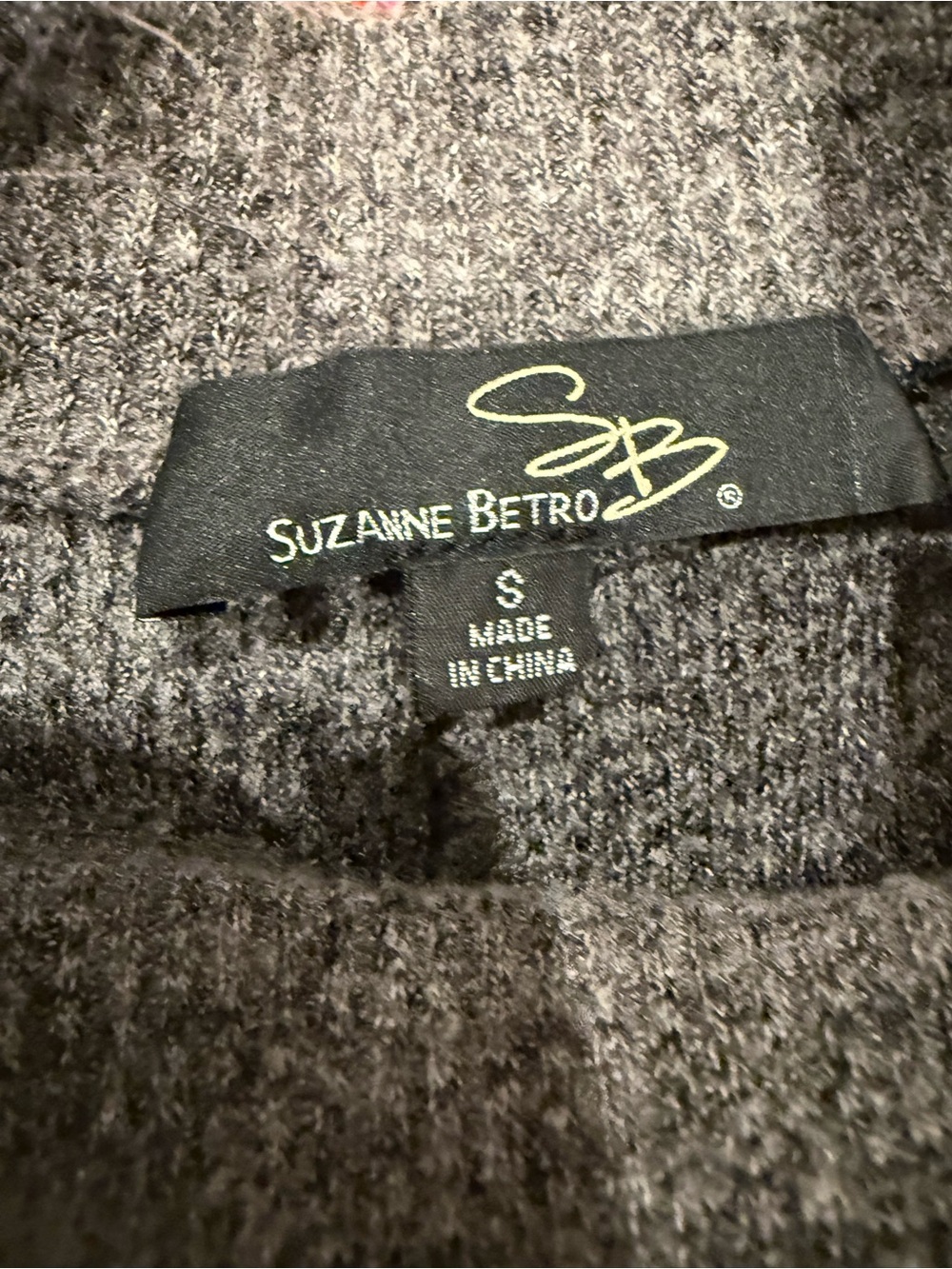 Suzanne Betro Heathered Gray Ribbed Mock Neck Tunic Top - Picture 5 of 6